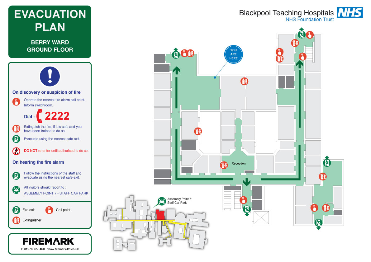 Hospital NHS Fire evacuation escape plan