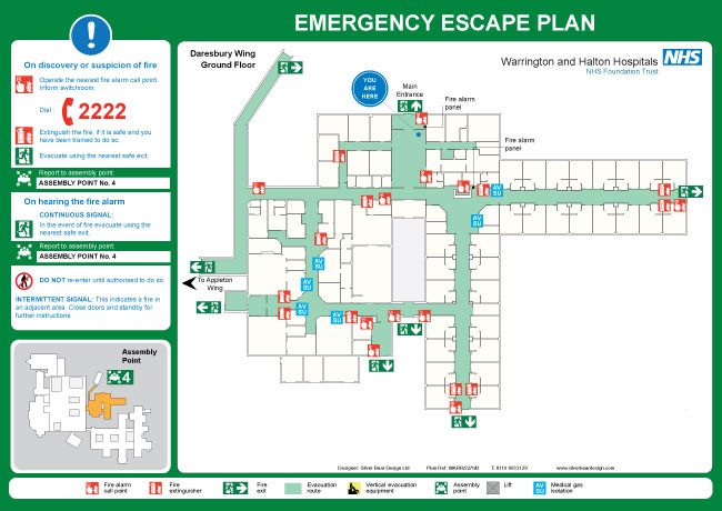 Hospital NHS Fire evacuation escape plan
